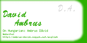 david ambrus business card
